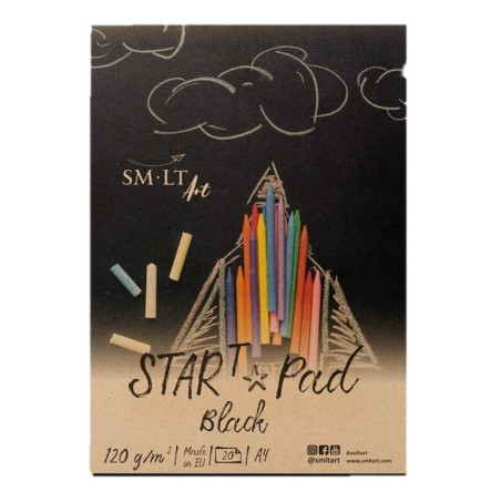 BLOC DIBUJO ENCOLADO NEGRO TEC. SECAS STAR PAD BLACK A-4 20H 120G PS-20 PRECISION