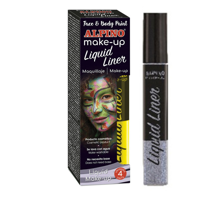 ESTUCHE 4 UNID. MAQUILLAJE ALPINO LIQUID LINER, PLATA, 6 GRS. DL000212