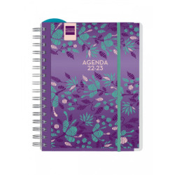 AGENDA ESPIRAL DOCENTE ESCOLAR FINOCAM22 MAGISTRAL PERSONALIZABLE FLORAL 1/4 SVH 22-23+ 4º - 155X212