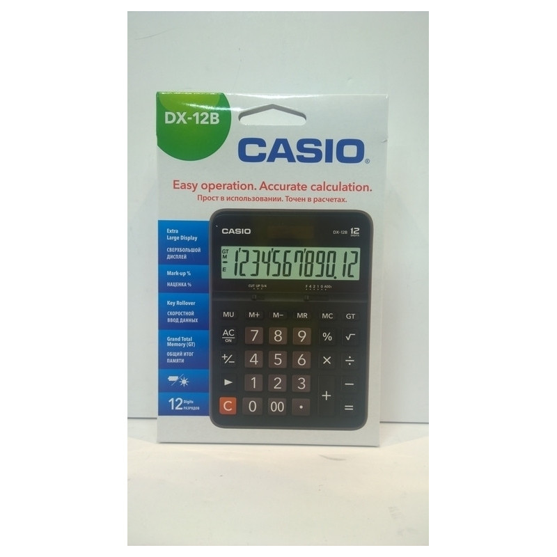 CALCULADORA CASIO DX-12B 12 DIGITOS SELECTOR DECIMAL SOLAR CAJA