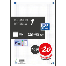 RECAMBIO ENRI OXFORD A-4 4TAL 100H+20H CLASSIC RECAMBIO 1 COLOR NEGRO 400158165