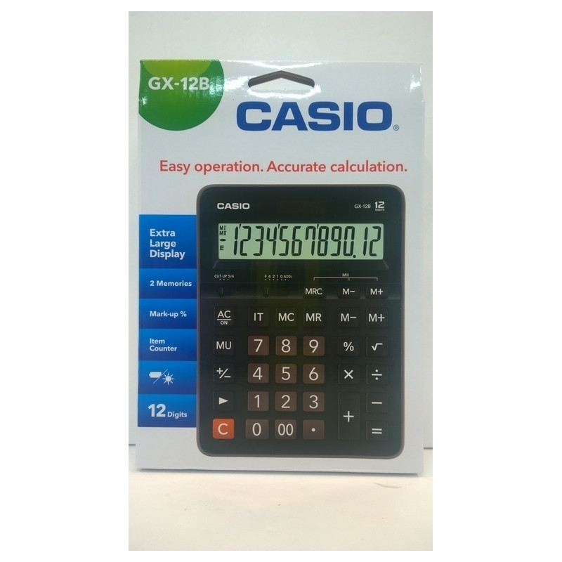 CALCULADORA CASIO GX-12B 12 DIGITOS SELECTOR DECIMAL SOLAR CAJA