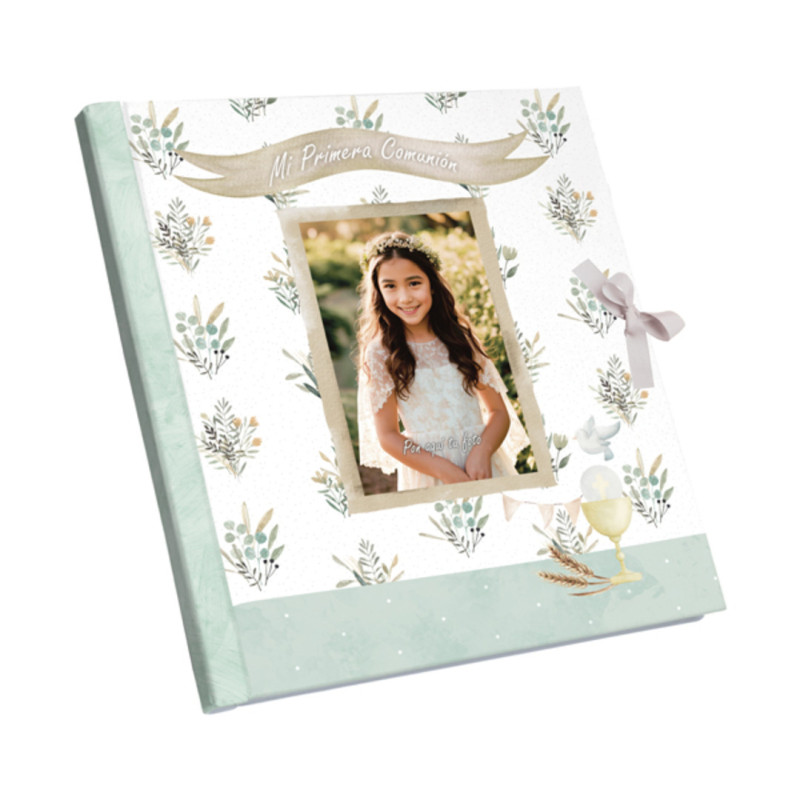 LIBRO COMUNION ARGU IMITACION C/MARCO NIÑA FLORECILLAS 48713