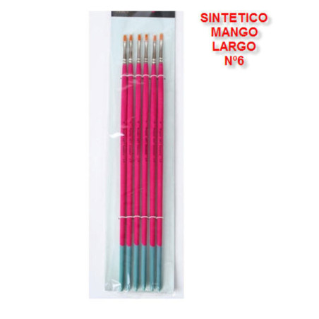 PINCEL PRYSE 61120 Nº 6 MANGO LARGO SINTETICO PLANO 2P