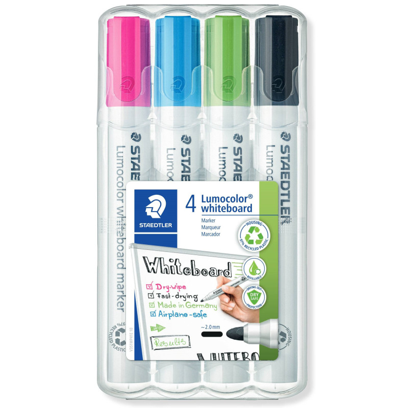 MARCD. PIZARRA caja 4UDS. COLORES 20/30/53/9 LUMOCOLOR 351 STAEDTLER