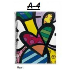 CUADERNO EUROPEAN A-4 MR14 120H BRITTO HEART 47624 ^