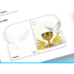 TARJETA REGALO ARGU COMUNION TROQUELADA P/100U 34496 MOD 609 ^