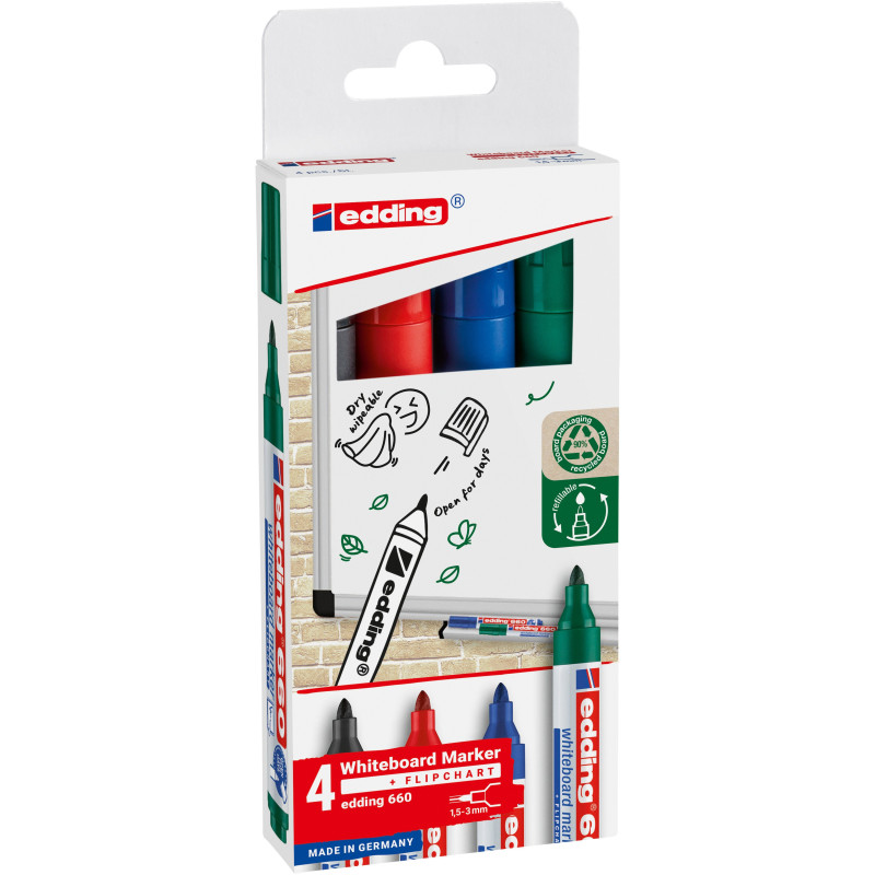 MARCD. PIZARRA caja 4 EDDING 660 PTA.CONICA 1,5-3MM