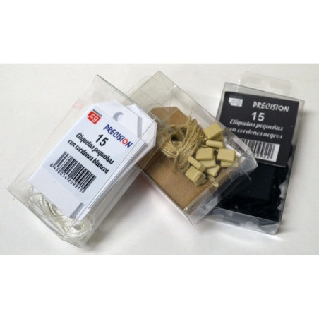 ETIQUETAS PRECISION COLGANTE 620 45*75 PEQUEÑA KRAFT CUADRADA C/15U