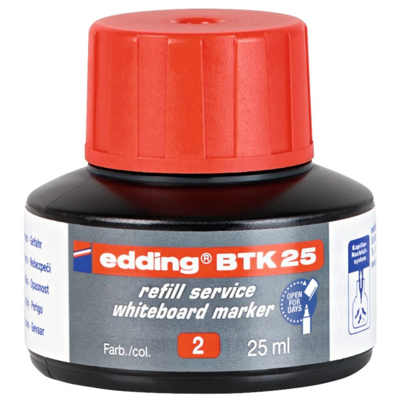 TINTA DE RECARGA PARA MARCADOR DE PIZARRA BLANCA COLOR ROJO EDDING