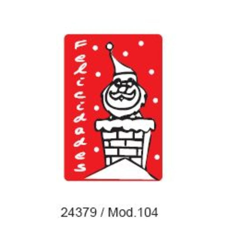 ETIQUETAS FELICIDADES ARGU NAVIDAD NOEL CHIMENEA 250U 24379