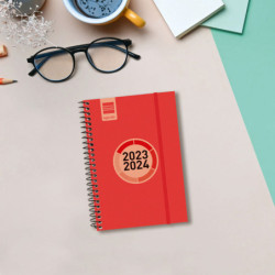 AGENDA ESCOLAR FINOCAM23  ESPIR LABEL SVH 23-24 ROJO+ E8 - 120*171 633483024