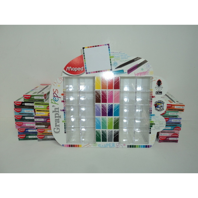 ROTULADOR MAPED GRAPH'PEPS 0,4 SURTIDO EXPOSITOR 240U 12 X COLOR