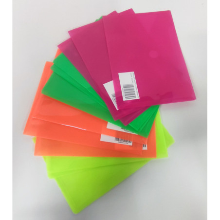 DOSSIER SOBRE VELCRO A5 FAMA FLUOR COLORES SURTIDOS 10U V024207FL