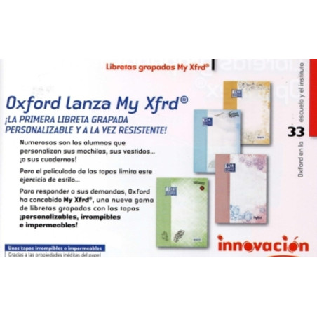 LIBRETA ENRI OXFORD SCHOOL A-4 MY XFRD 5*5 48H PERSONALIZABLE 287214 ^