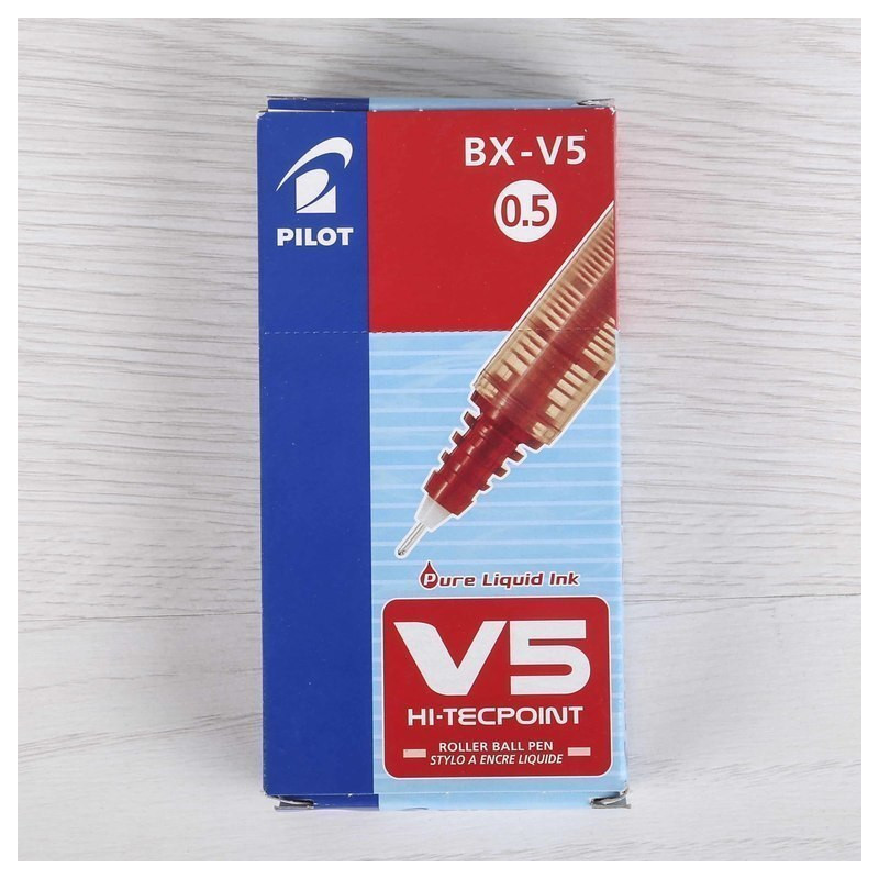 ROTULADOR PILOT V-5 ROJO C/12U