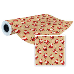 PAPEL REGALO EUROPRICE ROLLO NAVIDAD 62CM KRAFT NAVIDAD PAPA NOEL IG3005