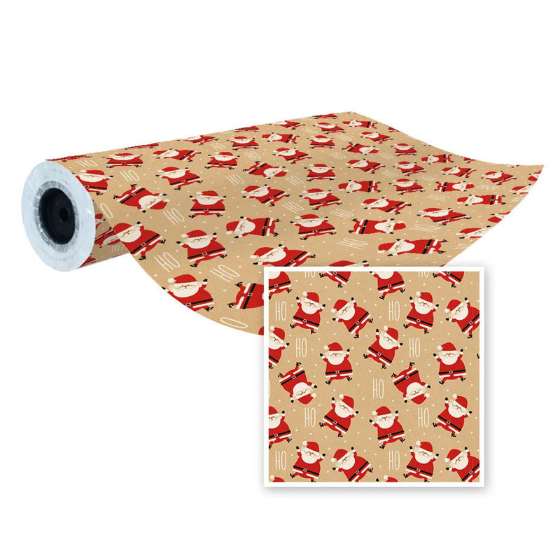PAPEL REGALO EUROPRICE ROLLO NAVIDAD 62CM KRAFT NAVIDAD PAPA NOEL IG3005