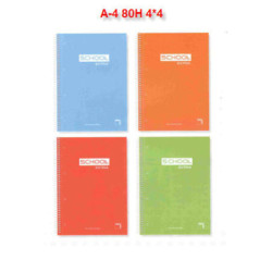CUADERNO EUROPEAN A-4 80H PACSA SCHOOL EXTRA 70G CUADROS 4*4 16211