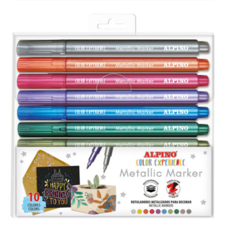 ROTULADOR ALPINO COLOR EXPERIENCE METALLIC MARKER C/10U COLORES SURTIDOS AR001086