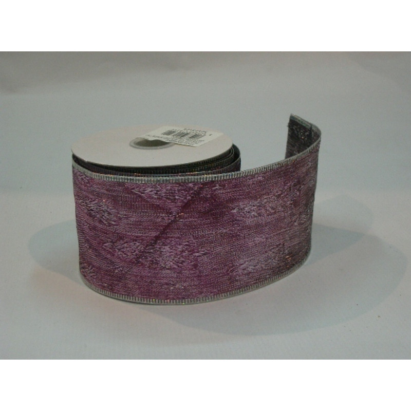 CINTA REGALO RUGOSA LILA PLATA 60MM 10YD 52123125 ^