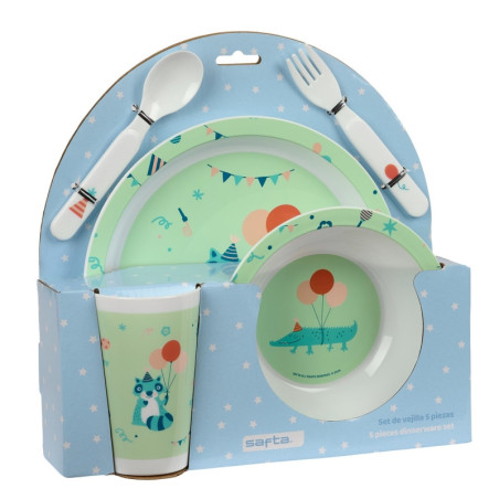 SET DE PLATOS, CUBIERTOS Y VASO SAFTA PREESCOLAR "FIESTA" SAFTA25 ENERO 342494933