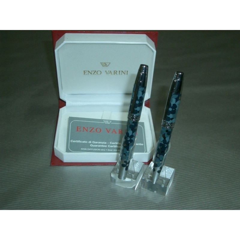 JUEGO ENZO VARINI BOLI PLUMA MINI FLORES GRIS SE866949 ^