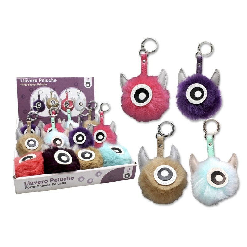 LLAVERO POESSA PELUCHE POMPOM MONSTRUOS 326744 UNIDAD