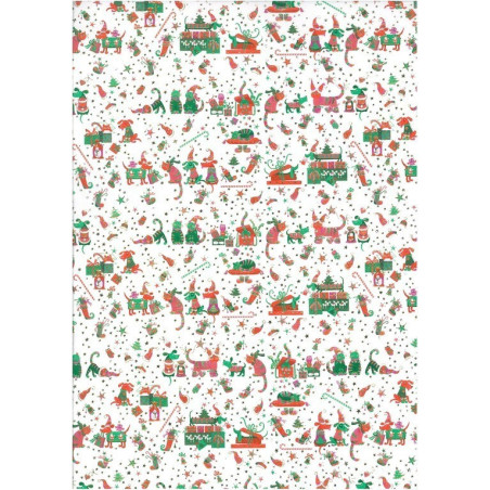 PAPEL REGALO 50*70 ARGU TURNOWSKY NAVIDAD ANIMALITOS PTE 10H 38765 ^