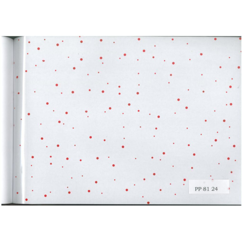PAPEL CELOFAN HVS 0,8*50M PUNTOS ROJO PP8124