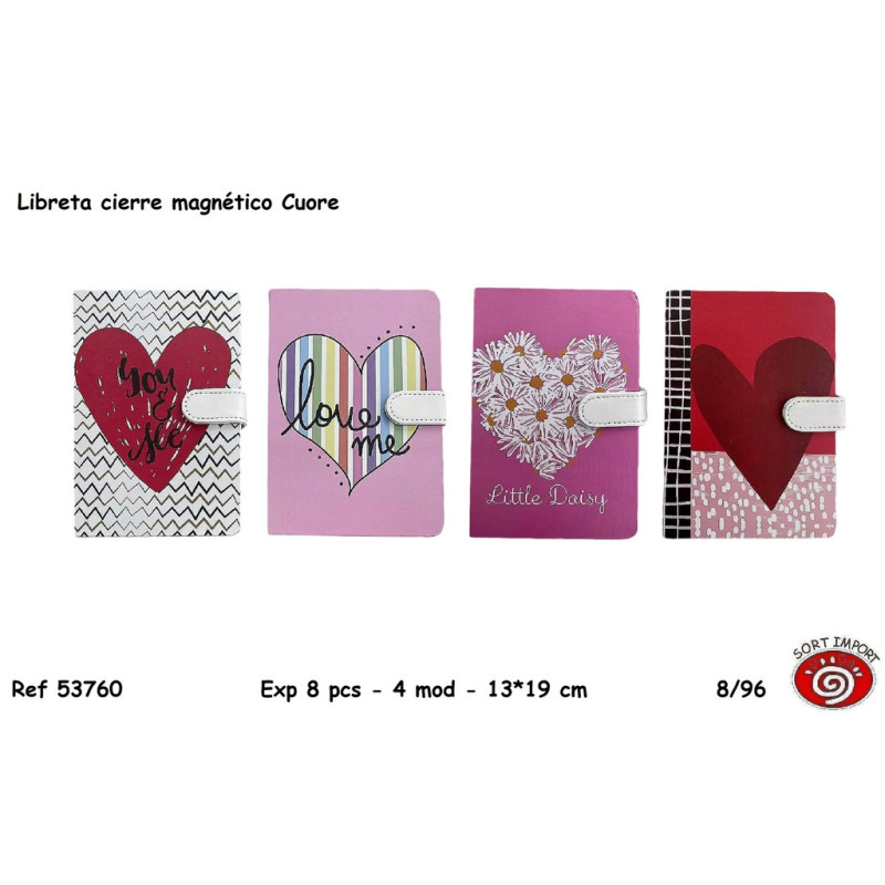 LIBRETA CIERRE MAGNETICO SORT SERIE CUORE 53760 (8)