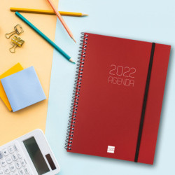 AGENDA ESPIRAL ANUAL OPAQUE E5 1DP 2022 BURDEOS+ FINOCAM22 742907422