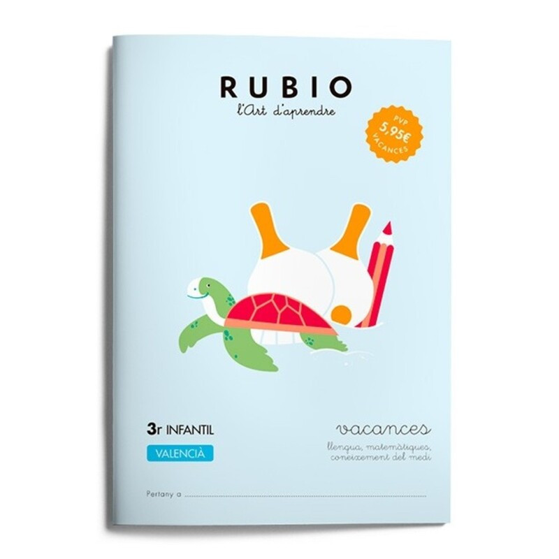 RUBIO VACANCES CUADERNO VALENCIANO 3º INFANTIL ISBN 978-84-16744-26-8 UNIDAD