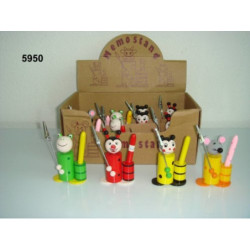 PORTATARJETAS WG MADERA C/BOLI ANIMALES 4MOD. 5950 ^