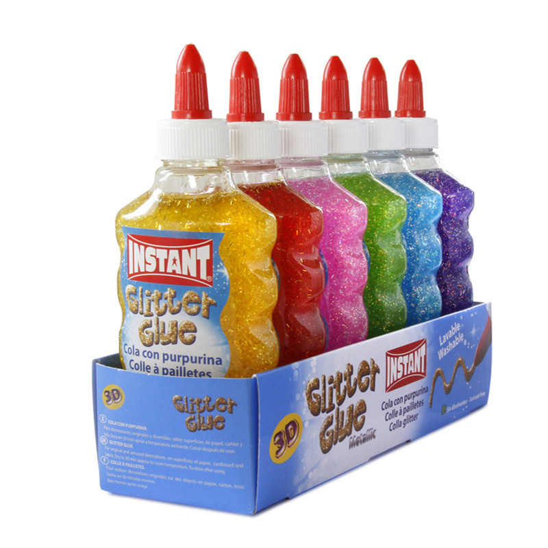 PEGAMENTO INSTANT GLITTER PURPURINA 147ML C/6U 11271