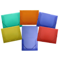 CARPETA GOMAS SOLAPAS A-4 YES PP TRANSPARENTE COLORES POESSA 552030 PTE 6U.