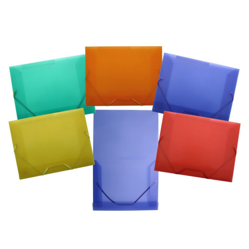 CARPETA GOMAS SOLAPAS A-4 YES PP TRANSPARENTE COLORES POESSA 552030 PTE 6U.