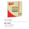 BLOC NOTAS ADHESIVO APLI 75*75 PTE 12U