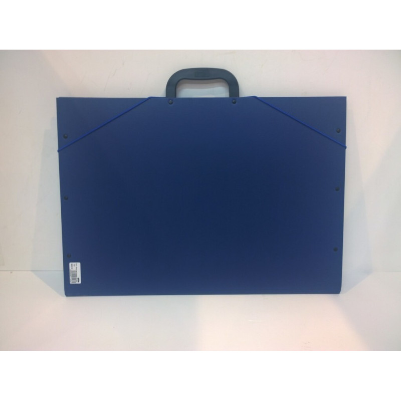CARPETA DIBUJO MALETIN GOMAS A-3 37*52 SOLAPAS FORRADA TELA AZUL 8802 30 ESLA