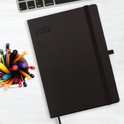 AGENDA ENCUADERNADA ANUAL TEXTURA MA5 SVV 2022 NEGRO+ FINOCAM22 882226022