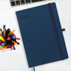 AGENDA ENCUADERNADA ANUAL TEXTURA MA5 1DP 2022 AZUL+ FINOCAM22 882241022