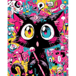 LIENZO ALEX BOG PINTAR POR NUMEROS 40*50 BLACK CAT SG-0358