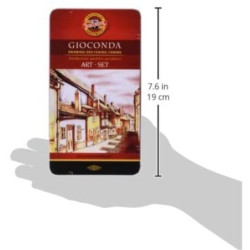 LAPIZ KOH-I-NOOR CAJA METAL 10 PIEZAS GRAFITO PURO, TIZA, DIFUMINO Y BORRADOR GIOCONDA 8890 MCH