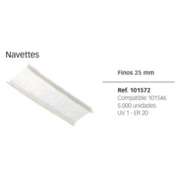 NAVETES FINOS PARA MAQUINA ETIQUETAR APLI 25MM C/5000U 101572