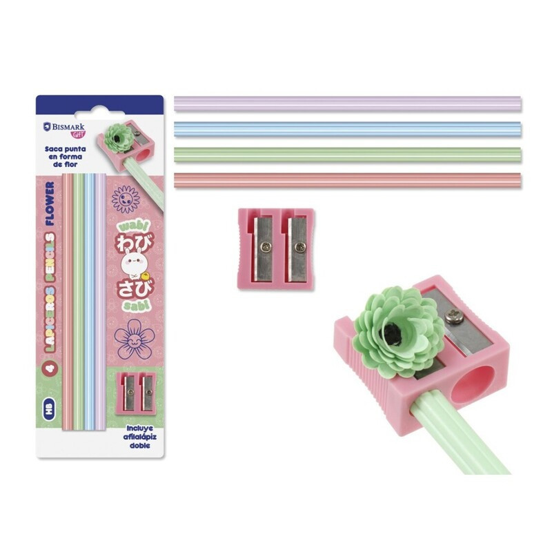 LAPIZ BISMARK WABI SABI SACAPUNTAS FLOR  BLISTER 4U POESSA 330760