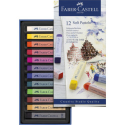 TIZAS PASTEL COLORES SURTIDOS CJ.12u. FABER CASTELL