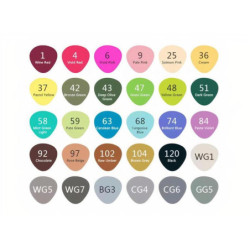 ROTULADOR DOBLE PUNTA PROFESIONAL MARKERS CAJA REGALO 30 COLORES SURTIDOS AB-0730 ALEX BOG