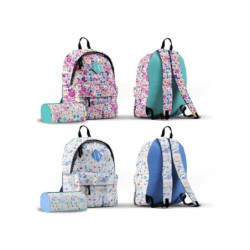 MOCHILA POESSA FLOWERS C/PORTATODO 2 MOD SURTIDOS 331001