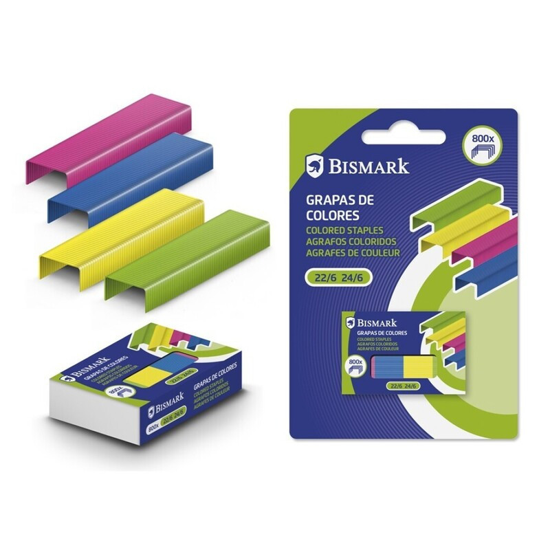 GRAPAS METALIZADAS COLORES 22/6 - 24/6 BISMARK C/800U POESSA 331279 UNIDAD