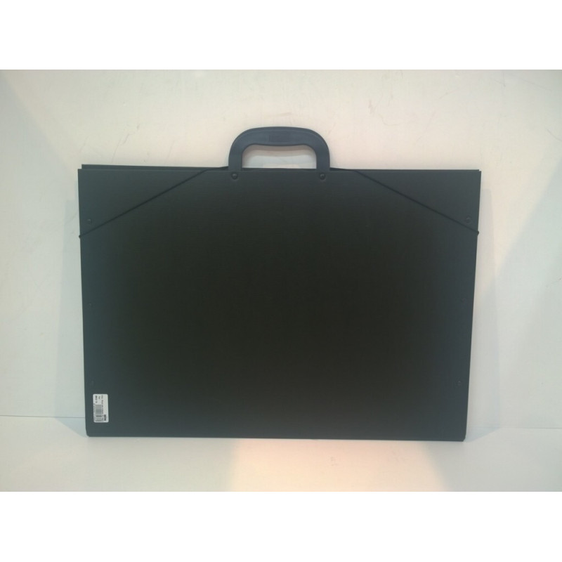 CARPETA DIBUJO MALETIN GOMAS A-3 37*52 SOLAPAS FORRADA TELA NEGRO 8802 10 ESLA